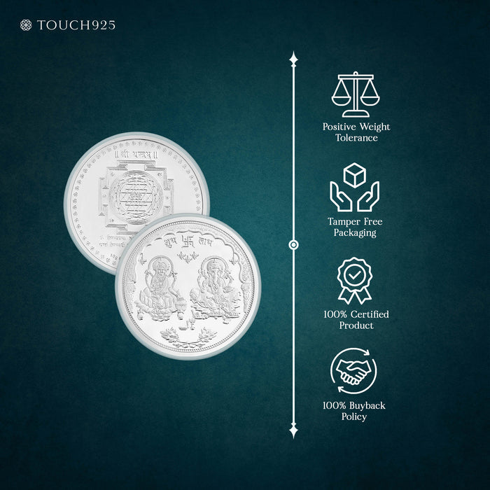 10-100g  Lakshmi Ganesh Pure 999 Silver Coin