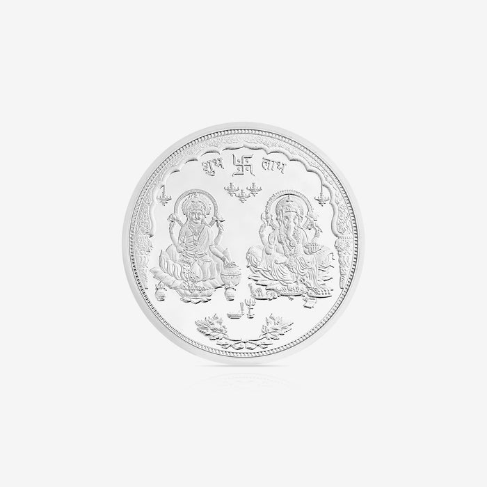 100g Lakshmi Ganesh Shubh Labh Pure 999 Silver Coin