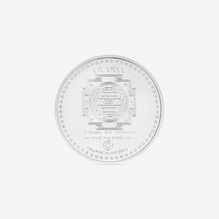 100g Lakshmi Ganesh Shubh Labh Pure 999 Silver Coin