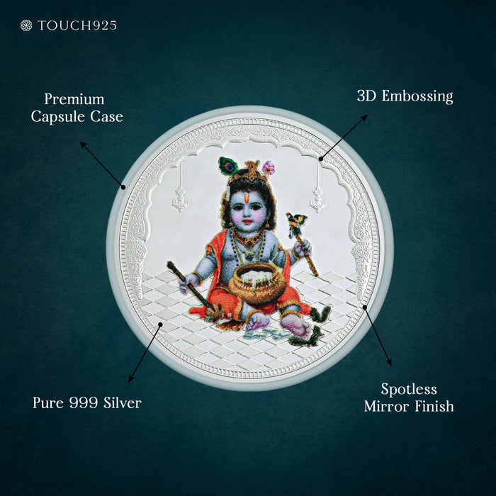 10g Bal Krishna Pure 999 Silver Coin
