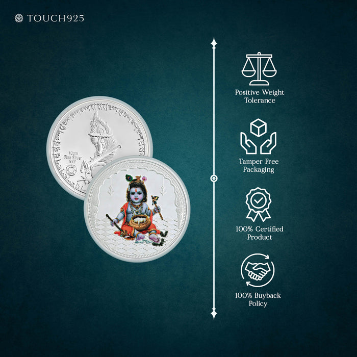 10g Bal Krishna Pure 999 Silver Coin