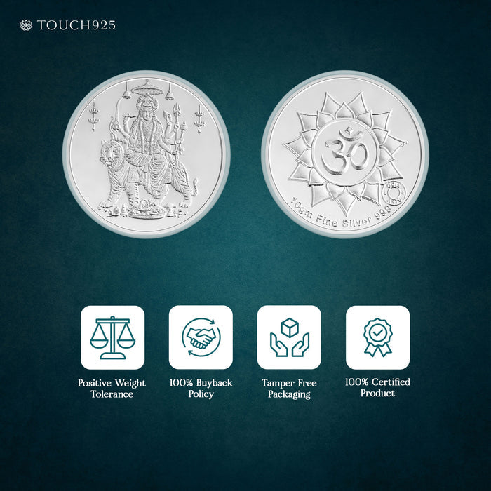 10g Durga Maa Pure 999 Silver Coin
