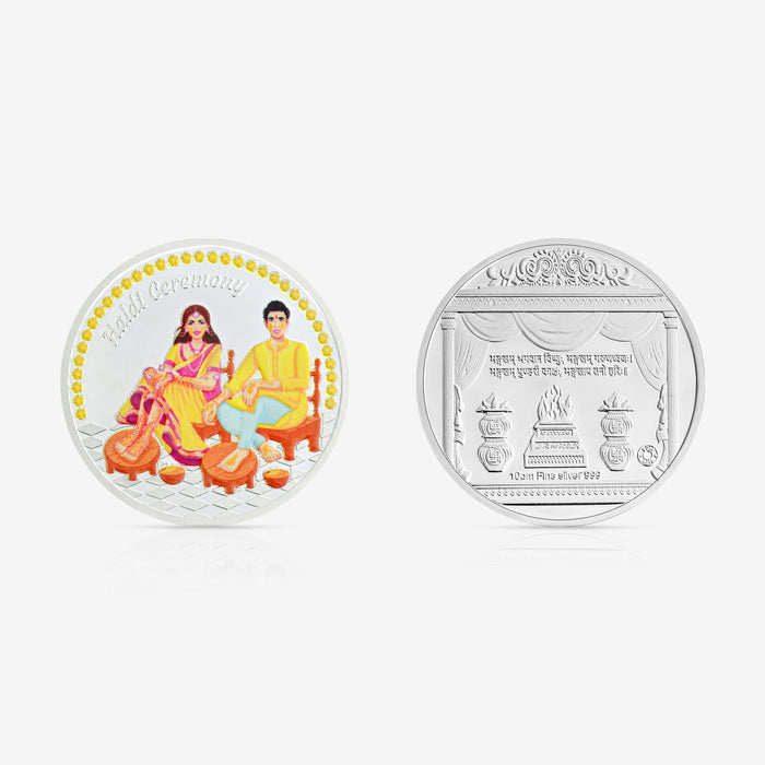 10g Haldi Ceremony Pure 999 Silver Coin