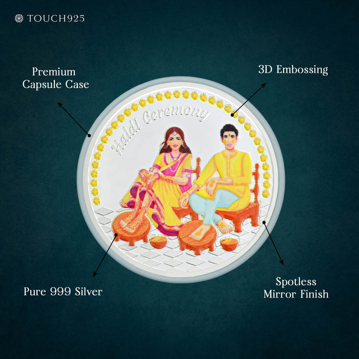 10g Haldi Ceremony Pure 999 Silver Coin
