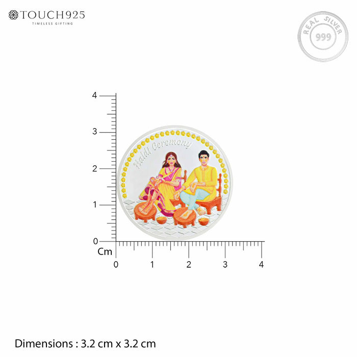 10g Haldi Ceremony Pure 999 Silver Coin