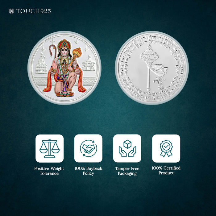 10g Hanuman Ji Pure 999 Silver Coin