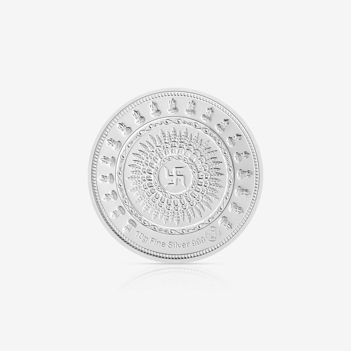 10g Kalash & Diya Pure 999 Silver Coin