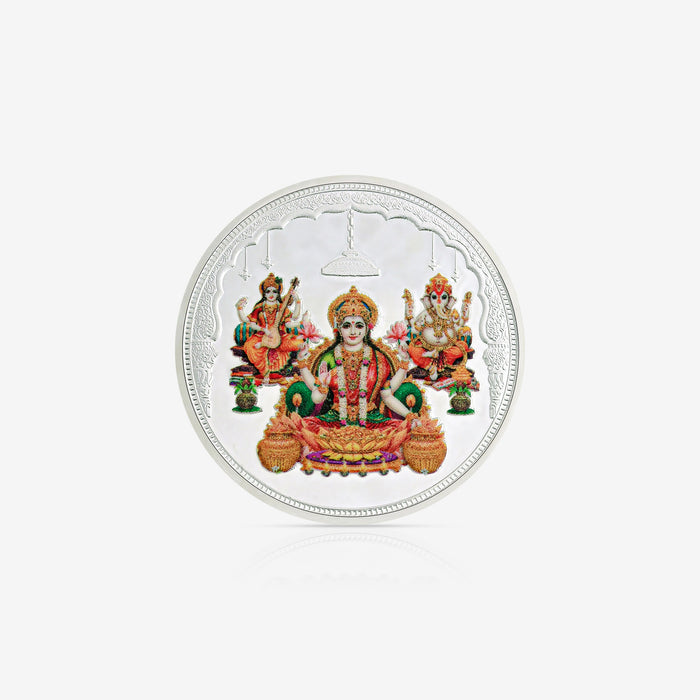 10g Lakshmi Ganesh Saraswati Pure 999 Silver Coin