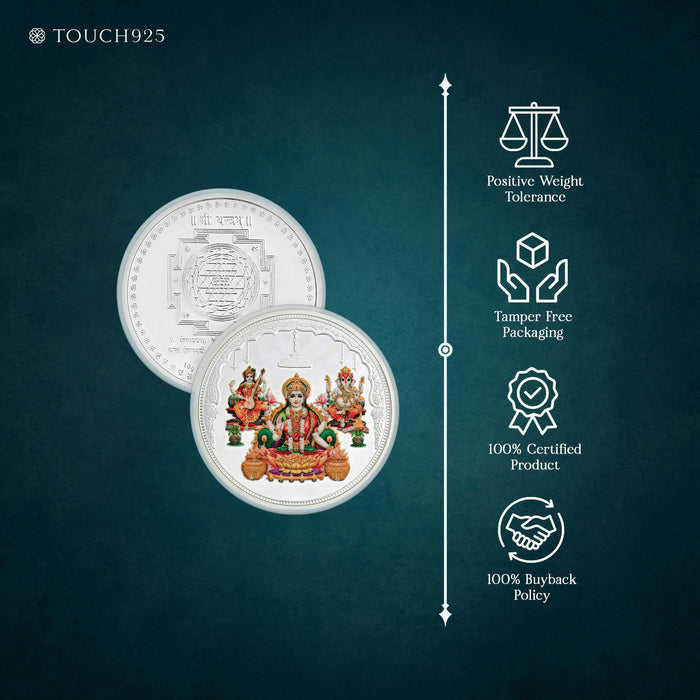 10g Lakshmi Ganesh Saraswati Pure 999 Silver Coin