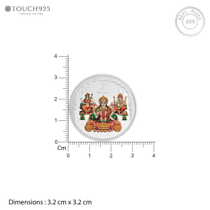 10g Lakshmi Ganesh Saraswati Pure 999 Silver Coin