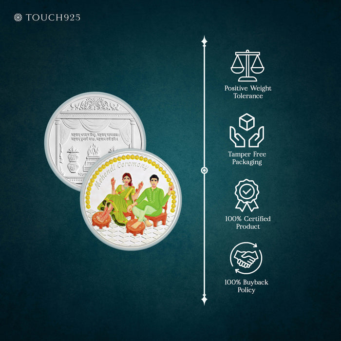 10g Mehendi Ceremony Pure 999 Silver Coin