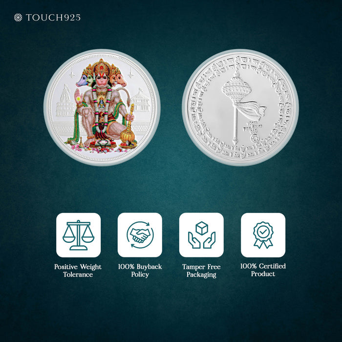 10g Panchmukhi Hanuman Ji Pure 999 Silver Coin