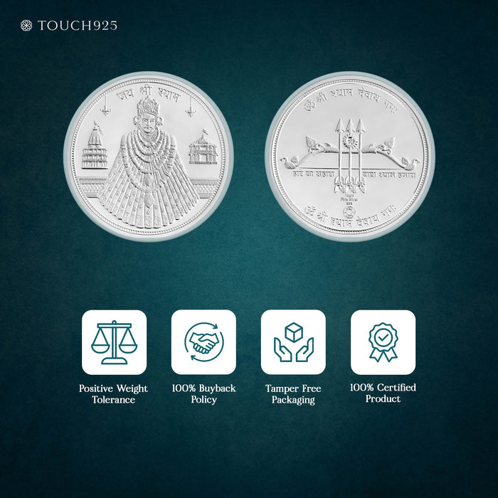 10g Shyam Baba Pure 999 Silver Coin