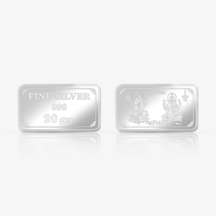 20g Ganesh and Lakshmi 999 Silver Bar