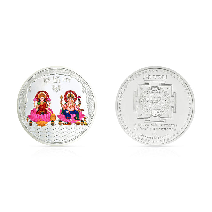 20g Lakshmi Ganesh Pure 999 Silver Coin