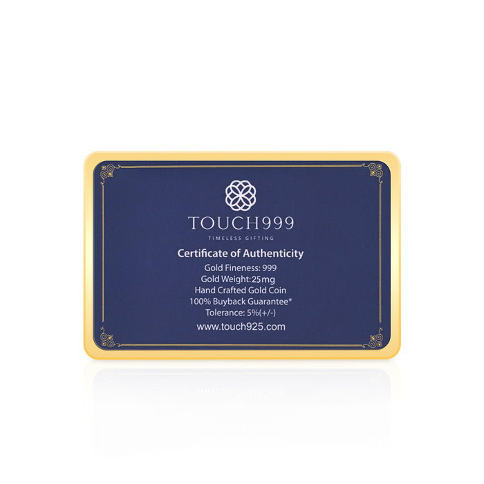 24K 999 Pure Gold Kalpavriksha Tree Gifting Coin (25 mg)