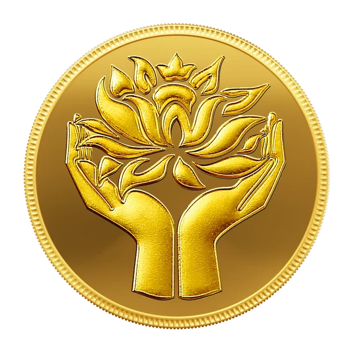 24K (999.9+) Purest 0.5 gm Lotus Gold Coin