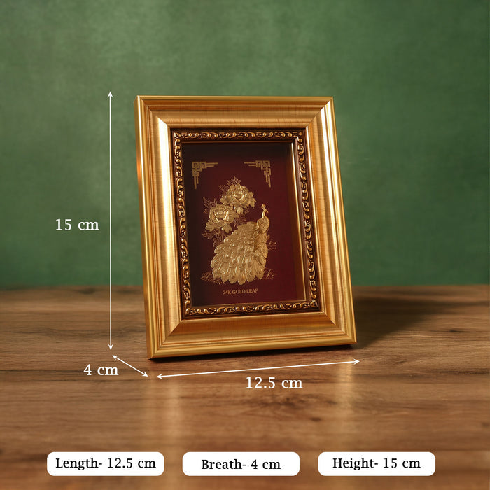 24K Gold Foiled Peacock Table Frame