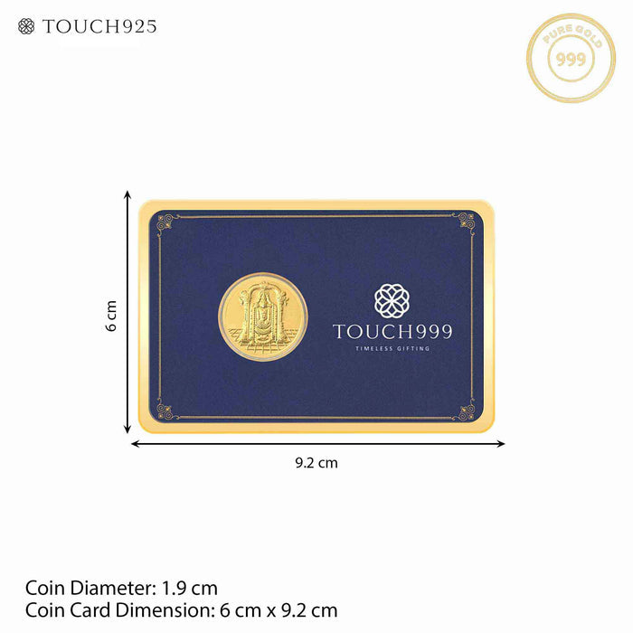 24K Pure 100 mg Balaji Gold Coin