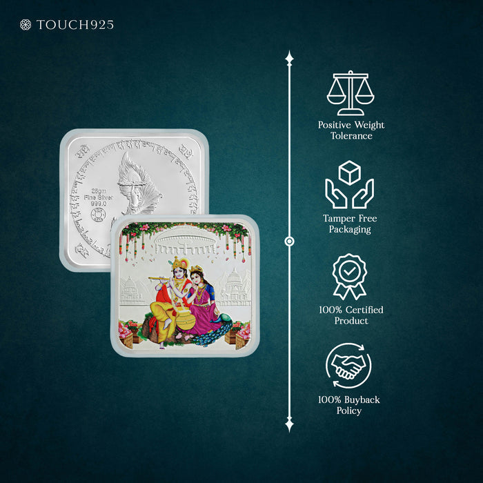 25g Radha Krishna Pure 999 Silver Coin