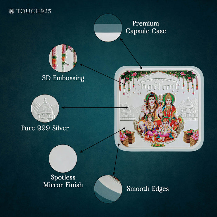 25g Shiv Parivar Pure 999 Silver Coin