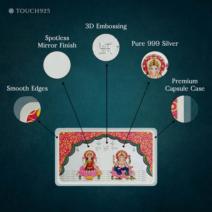 50g Lakshmi Ganesh Pure 999 Silver Coin