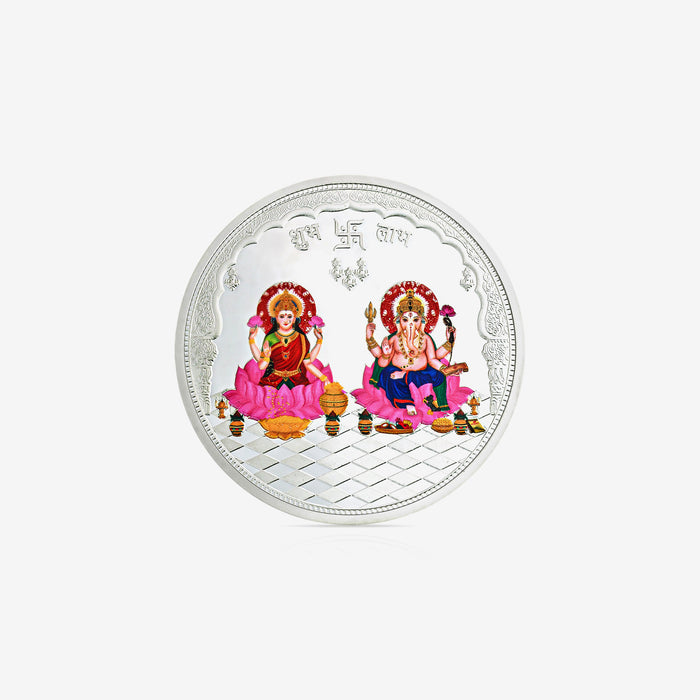 50g Lakshmi Ganesh Shubh Labh Pure 999 Silver Coin