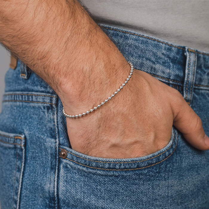 925 Silver Ball Chained Bracelet