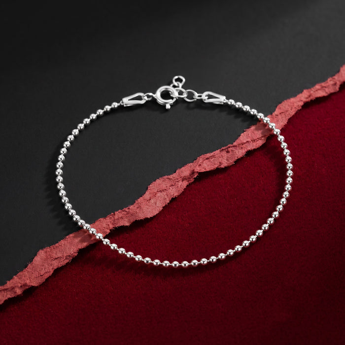 925 Silver Ball Chained Bracelet