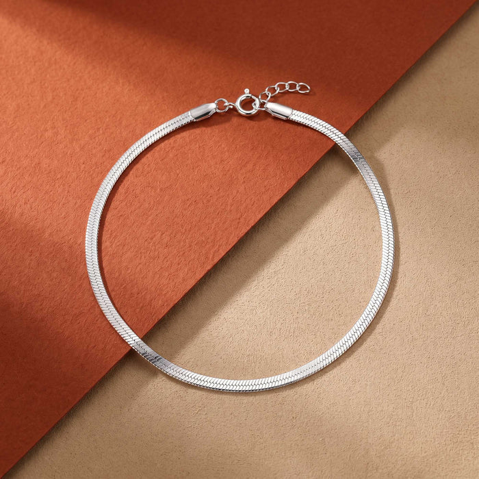 925 Silver Herringbone Chain Bracelet