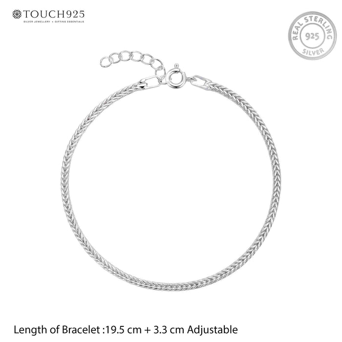 925 Silver Wheat Chain Bracelet