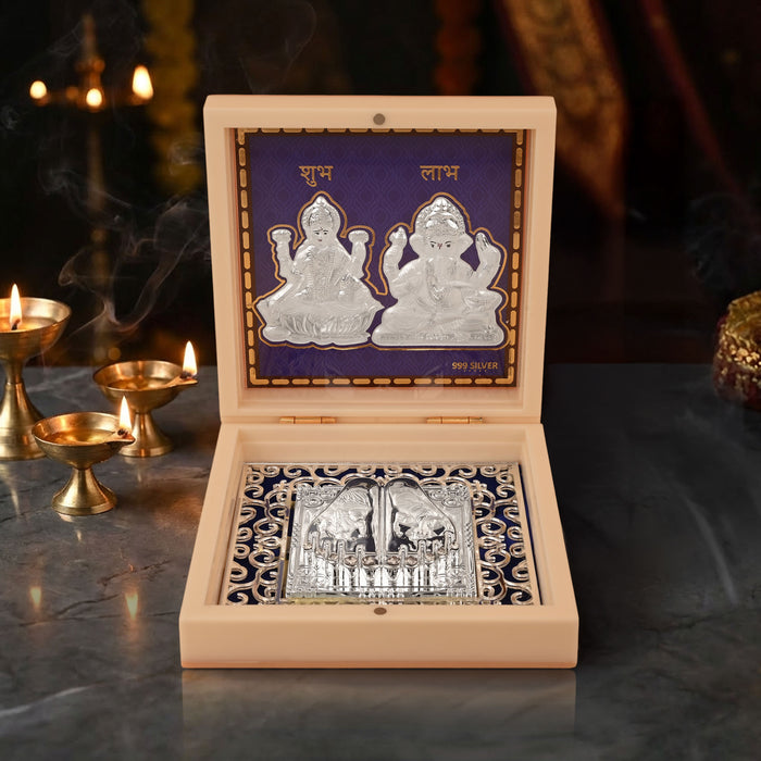 999 Silver Divya Lakshmi Ganesh Idol Gift Box