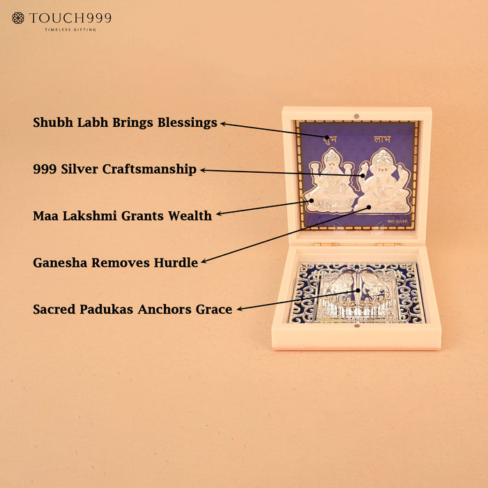 999 Silver Divya Lakshmi Ganesh Idol Gift Box