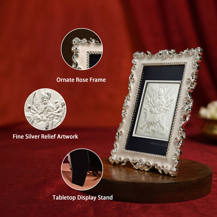 999 Silver Durga Maa Frame