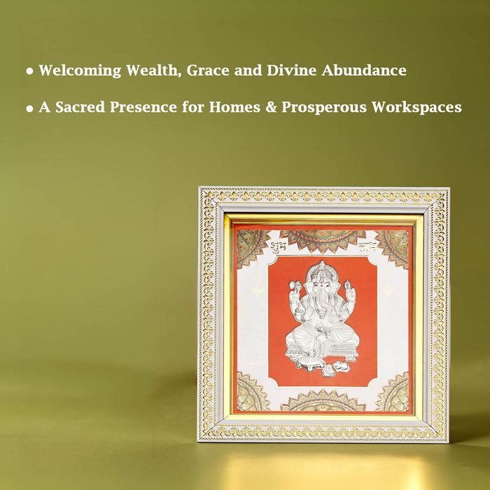 999 Silver Ganesh Wall Frame