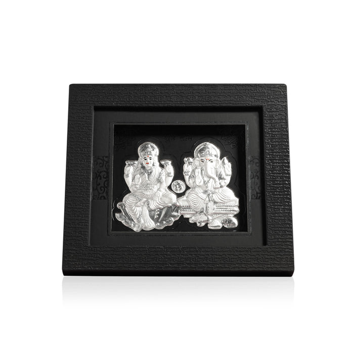 999 Silver Lakshmi Ganesh Blessings Idol Frame