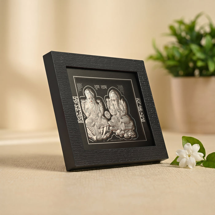 999 Silver Lakshmi Ganesh Blessings Idol Frame