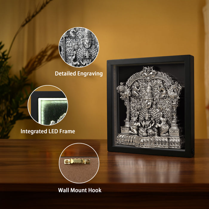 999 Silver Lakshmi Venkateshwar LED Frame