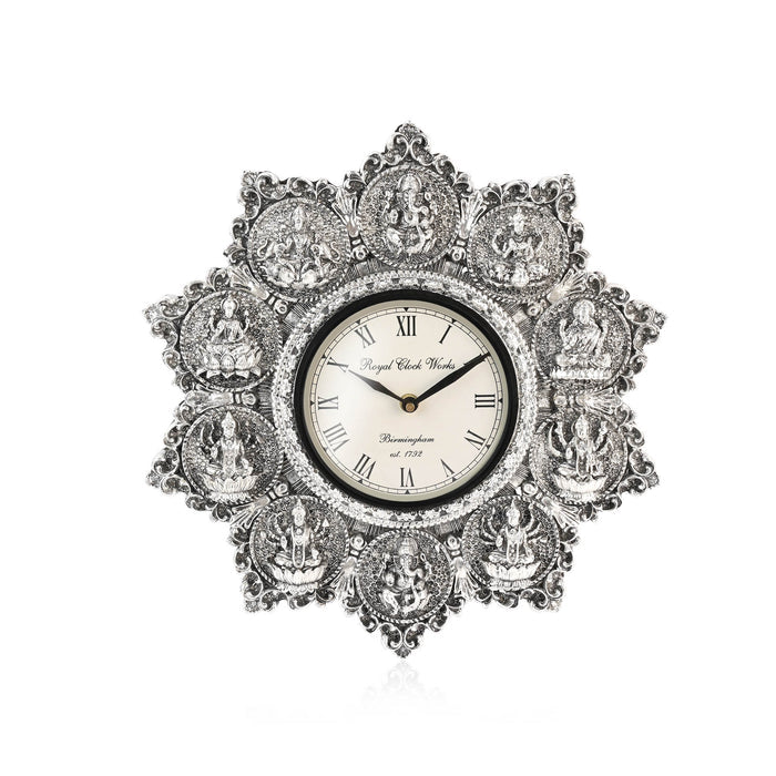 999 Silver Plated Ashtalakshmi Clock