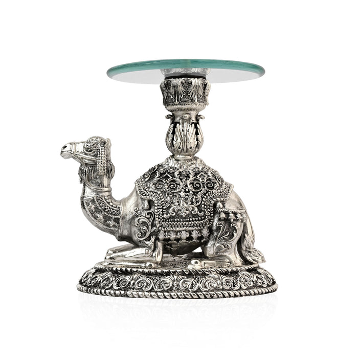 999 Silver Plated Camel Glass Tray