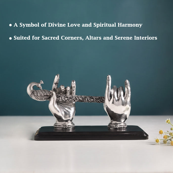 999 Silver Plated Krishna Bansuri Figurine