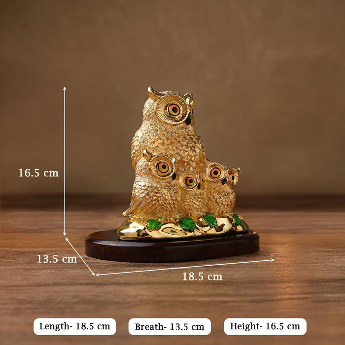 999 Silver Plated Owl Family Figurine