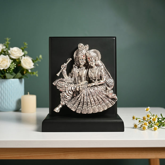 999 Silver Radha Krishna Decorative Idol