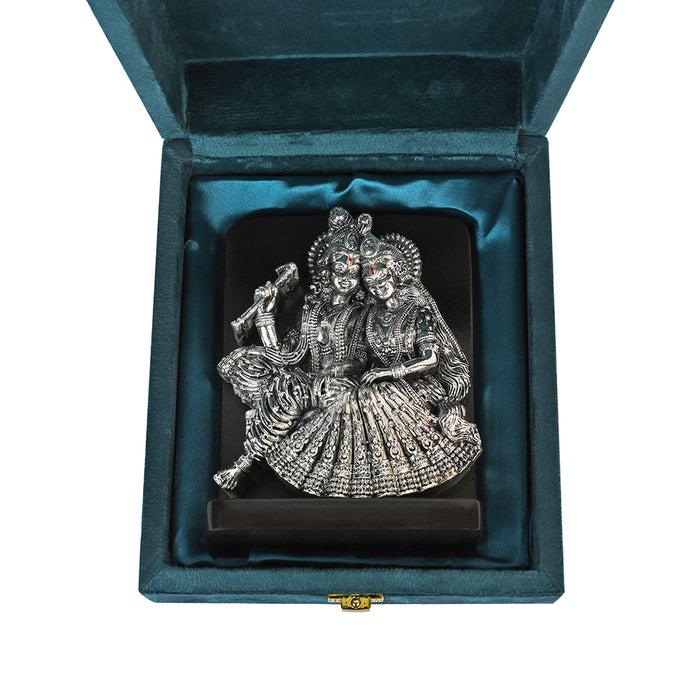 999 Silver Radha Krishna Decorative Idol