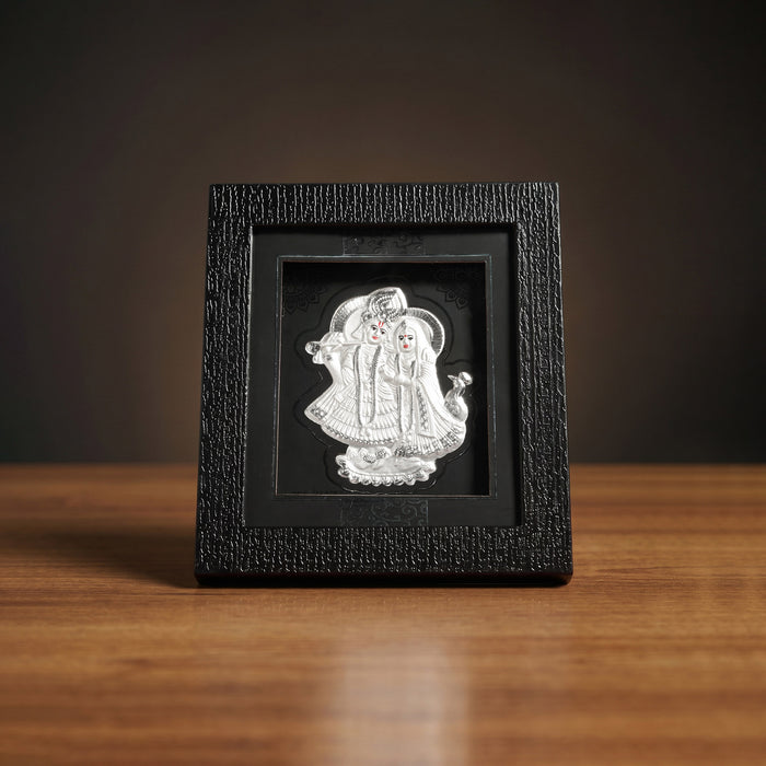 999 Silver Radha Krishna Eternal Love Idol Frame