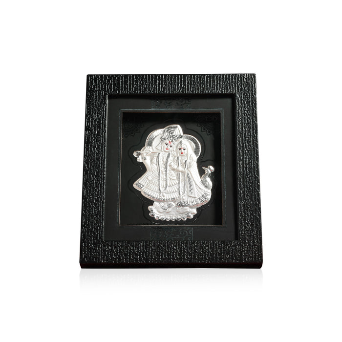 999 Silver Radha Krishna Eternal Love Idol Frame