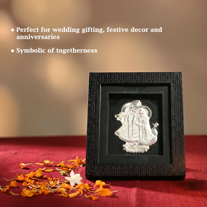 999 Silver Radha Krishna Eternal Love Idol Frame