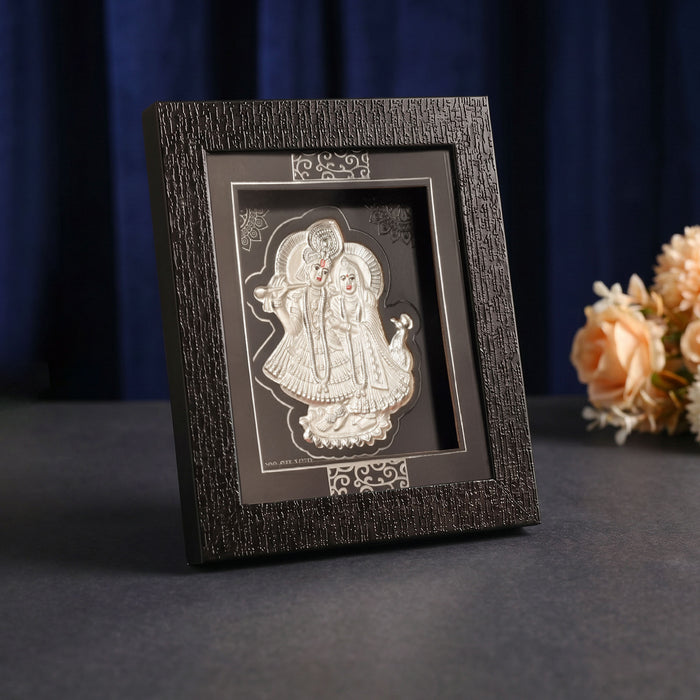 999 Silver Radha Krishna Eternal Love Idol Frame