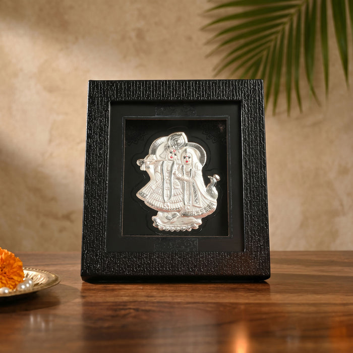 999 Silver Radha Krishna Eternal Love Idol Frame