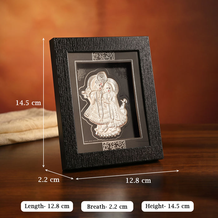 999 Silver Radha Krishna Eternal Love Idol Frame